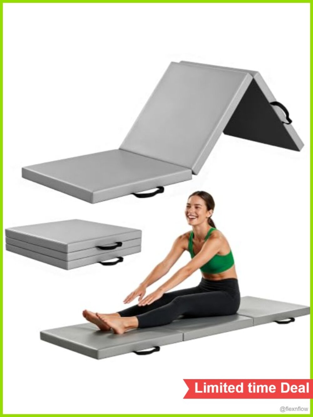 Extra Thick 3 Inch Folding Yoga Mat, 72x32, Non-Slip Exercise Mat for Pilates &